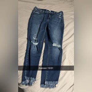 KanCan Women's Blue Distressed Jeans